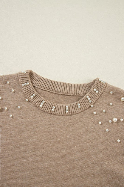 Pearl Drop Shoulder Round Neck Sweater Shop Style & More | Fresh Looks, Everyday Deals & Free Shipping