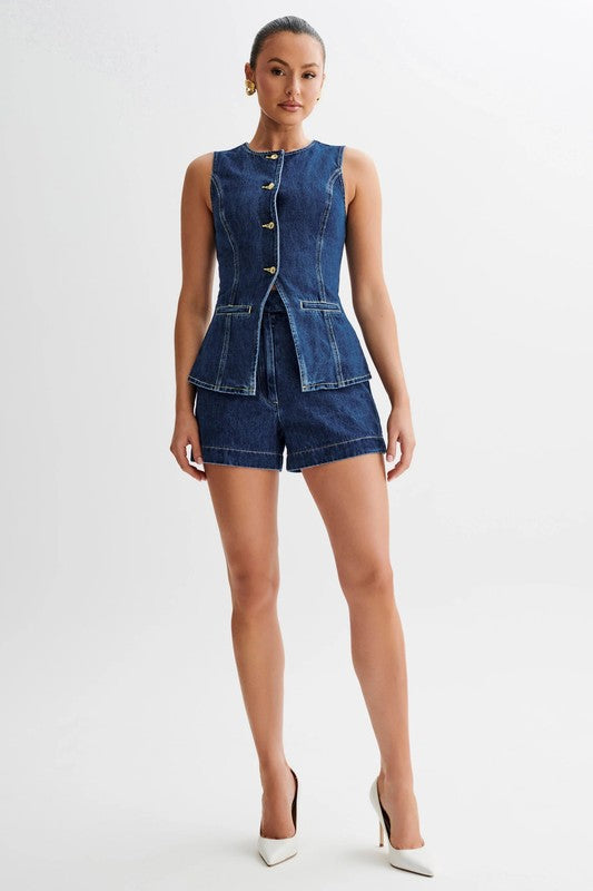 WOMEN FASHION DENIM TWO PIECE SET BY CLAUDE