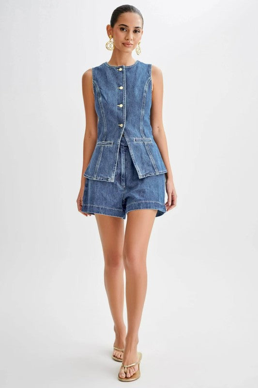 WOMEN FASHION DENIM TWO PIECE SET BY CLAUDE