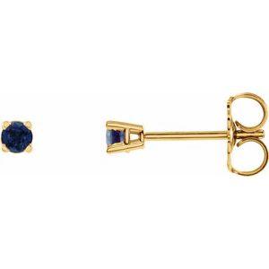 14K Yellow 2.5 mm Natural Blue Sapphire Earrings Ethereal Legacy Boutiques