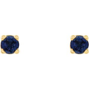 14K Yellow 2.5 mm Natural Blue Sapphire Earrings Ethereal Legacy Boutiques