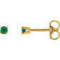 14K Yellow 2.5 mm Natural Emerald Earrings Ethereal Legacy Boutiques