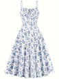 Floral Backless Bow-Tie Strappy Maxi Dress – Black & Blue, S–XXL FitiqueFit