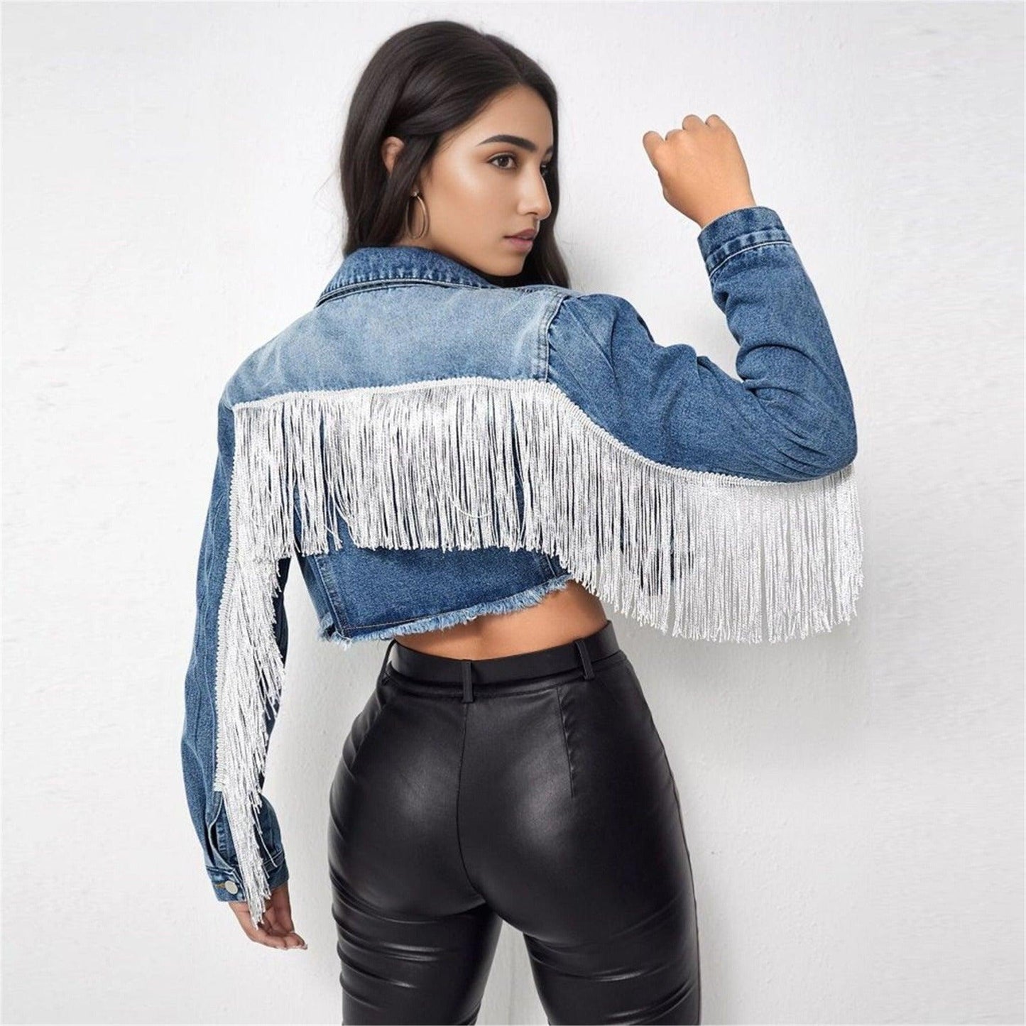 Fringe Rider Short Denim Jacket Country in My Heart