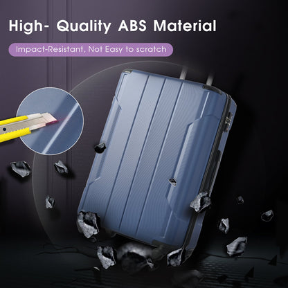 Hardshell Luggage Spinner Suitcase with TSA Lock Lightweight Expandable 24'' (Single Luggage) Blue + ABS + 24 Inch