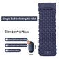 Outdoor double inflatable sleeping pad – with built-in pillow & pump, for camping, backpacking, hiking.