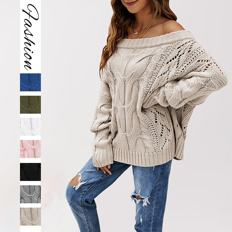 Strapless Loose Off Shoulder Solid Color Pullover Sweater Grayceful LLC