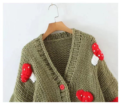 Women’s Mushroom Crochet Short Cardigan FitiqueFit