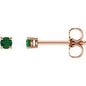 14K Rose 2.5 mm Natural Emerald Earrings Ethereal Legacy Boutiques