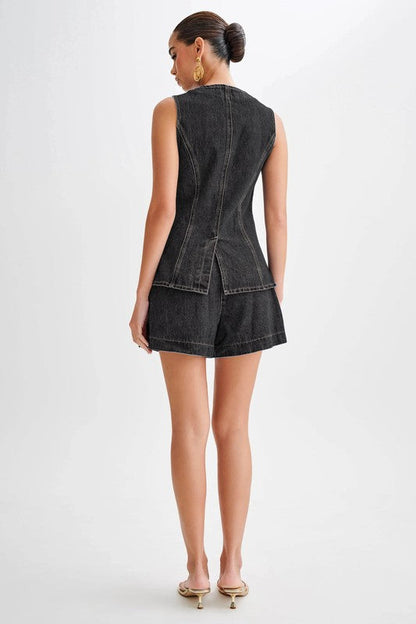 WOMEN FASHION DENIM TWO PIECE SET BY CLAUDE