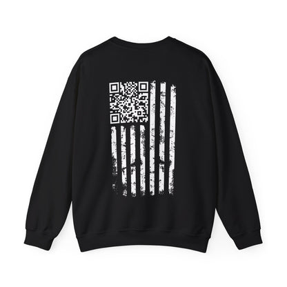 American Flag QR Code Crewneck Sweatshirt The Devil's Pickle