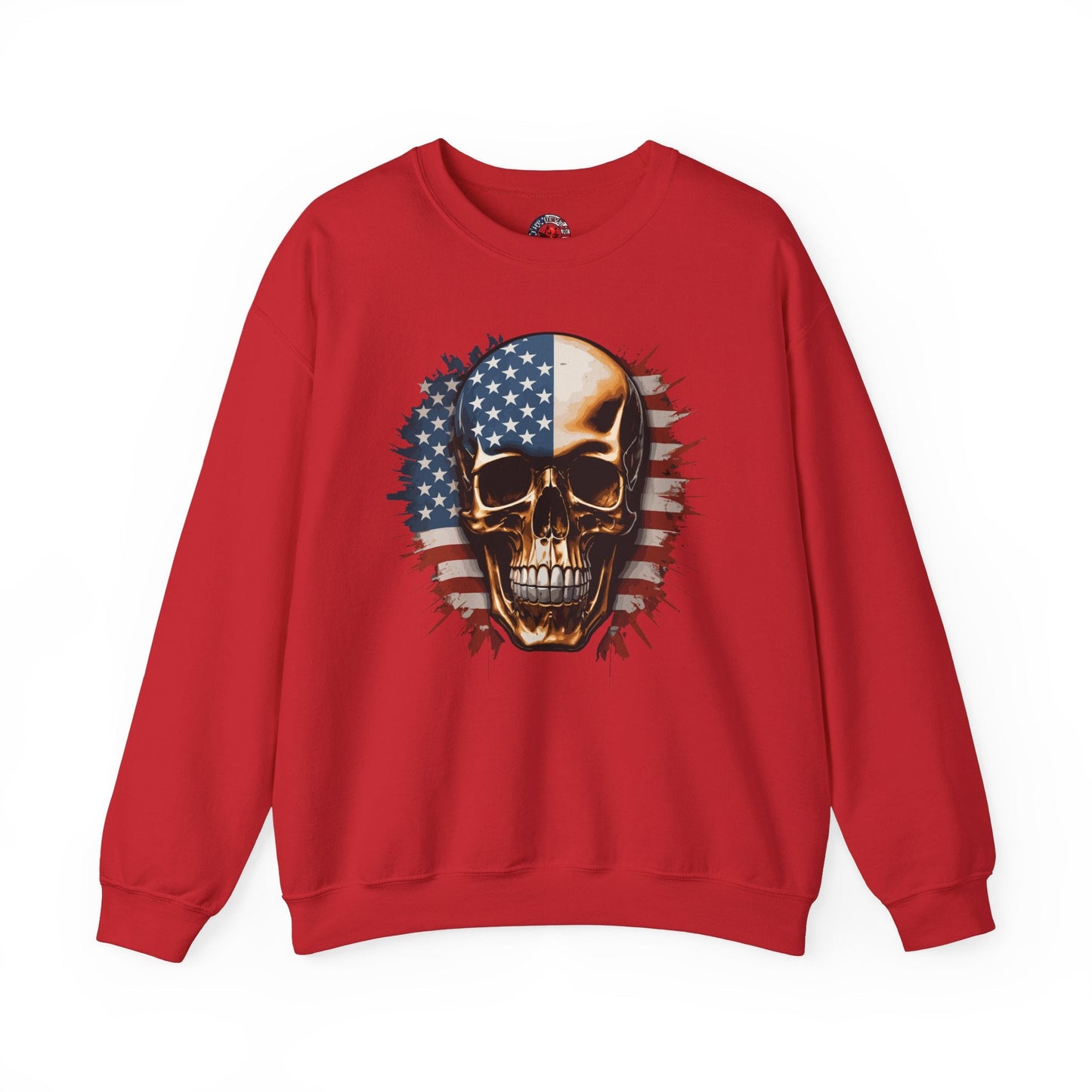 American Flag Skull Crewneck Sweatshirt