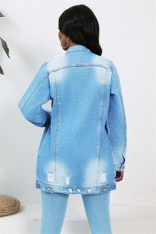 WOMEN FASHION DENIM TRUCKER JACKET BY CLAUDE