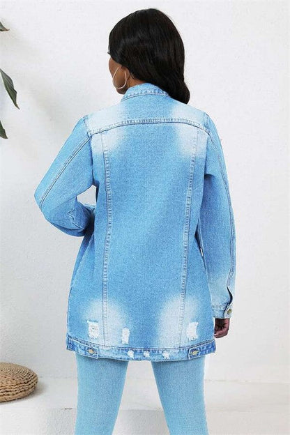 WOMEN FASHION DENIM TRUCKER JACKET BY CLAUDE