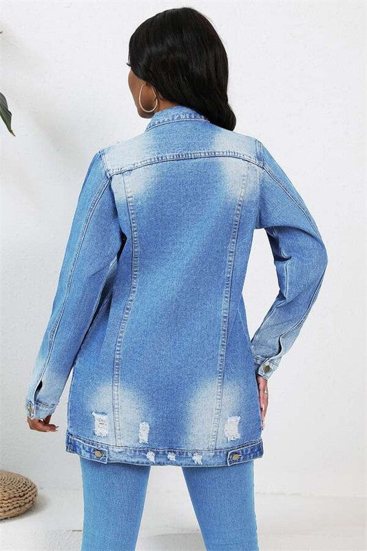 WOMEN FASHION DENIM TRUCKER JACKET BY CLAUDE