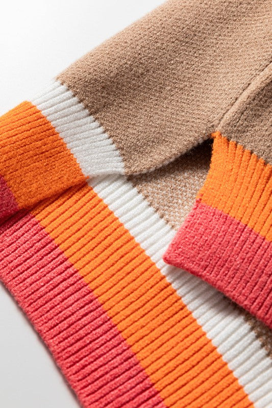 Flower Colorblock Contrast Stripe Baggy Sweater Shop Style & More | Fresh Looks, Everyday Deals & Free Shipping
