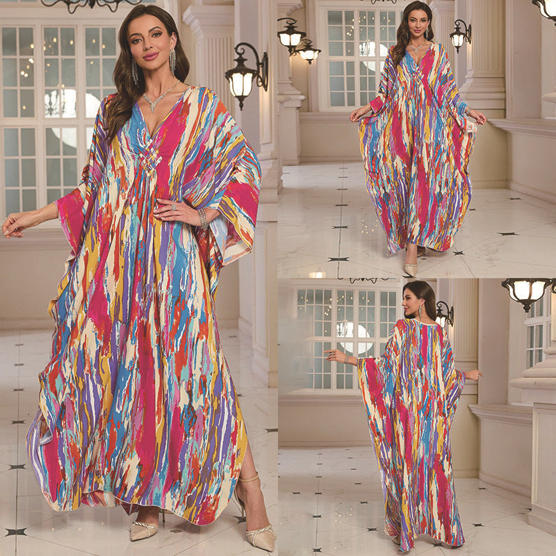 Fashion Personalized Cotton Printed Beach Dress Women Grayceful LLC