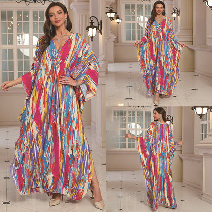 Fashion Personalized Cotton Printed Beach Dress Women Grayceful LLC