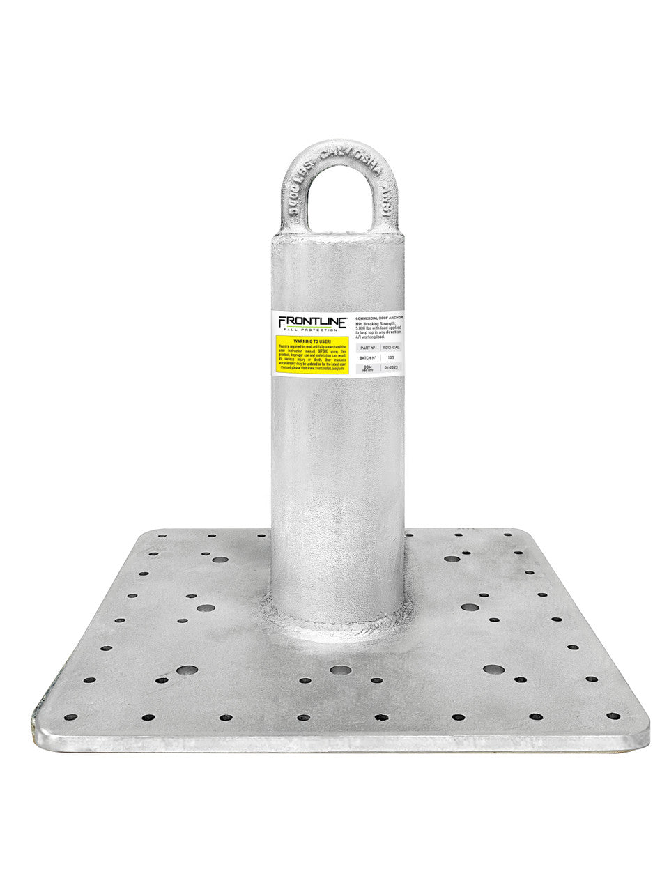 Frontline Commercial Roof Anchor CAL-OSHA Compliant 12" VM Hardware