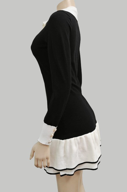 WOMEN FASHION SWEATER MINI DRESS BY CLAUDE
