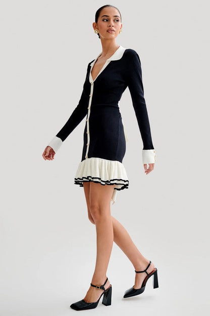 WOMEN FASHION SWEATER MINI DRESS BY CLAUDE