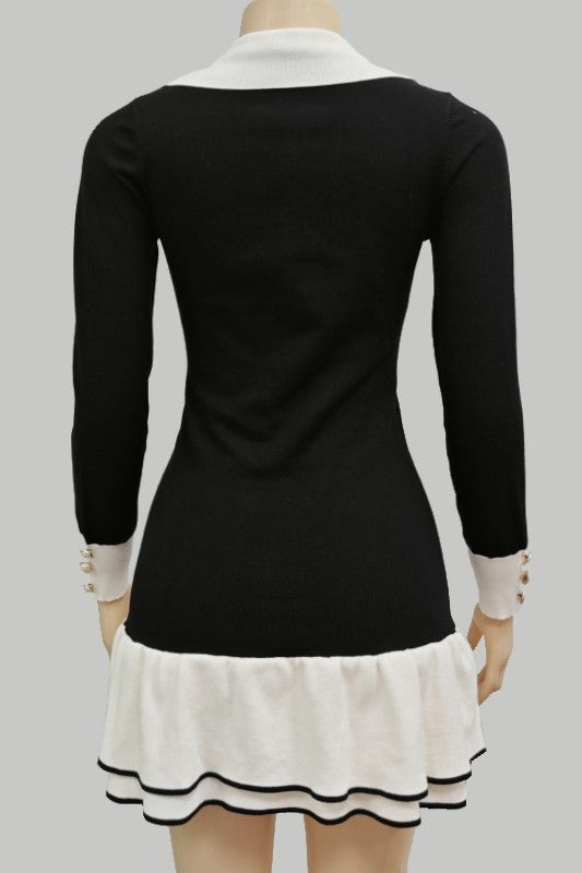 WOMEN FASHION SWEATER MINI DRESS BY CLAUDE