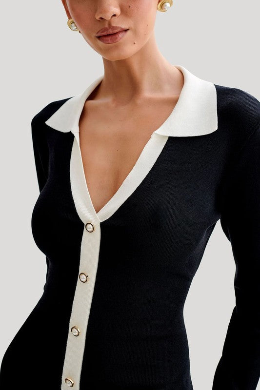 WOMEN FASHION SWEATER MINI DRESS BY CLAUDE