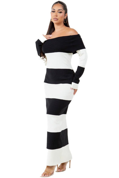 WOMEN FASHION LONG MAXI KNIT DRESS BY CLAUDE