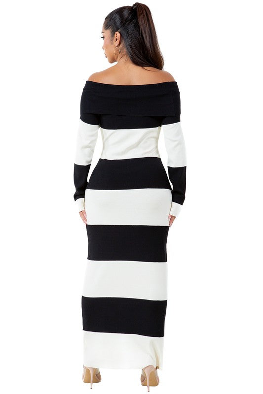 WOMEN FASHION LONG MAXI KNIT DRESS BY CLAUDE