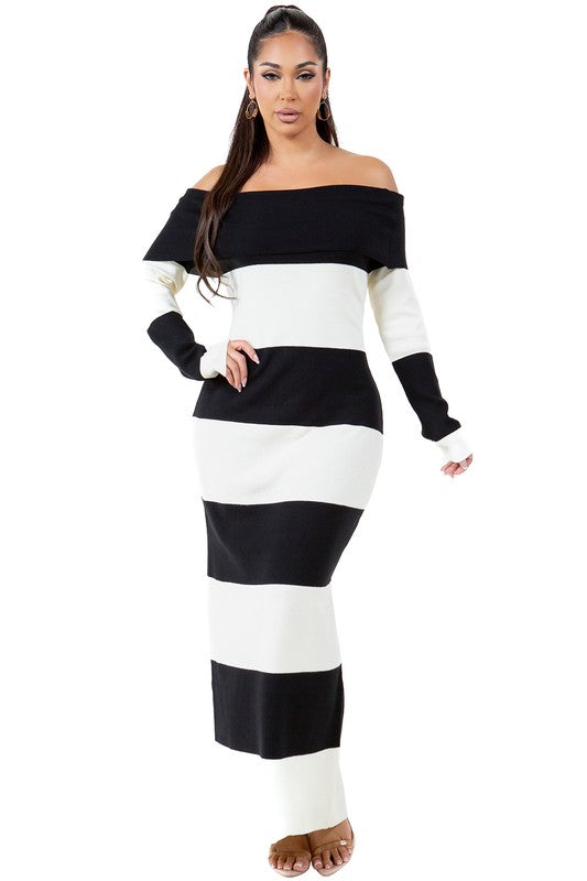 WOMEN FASHION LONG MAXI KNIT DRESS BY CLAUDE