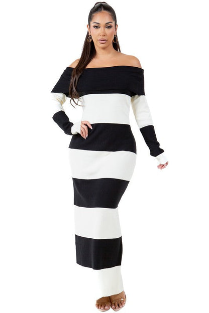 WOMEN FASHION LONG MAXI KNIT DRESS BY CLAUDE