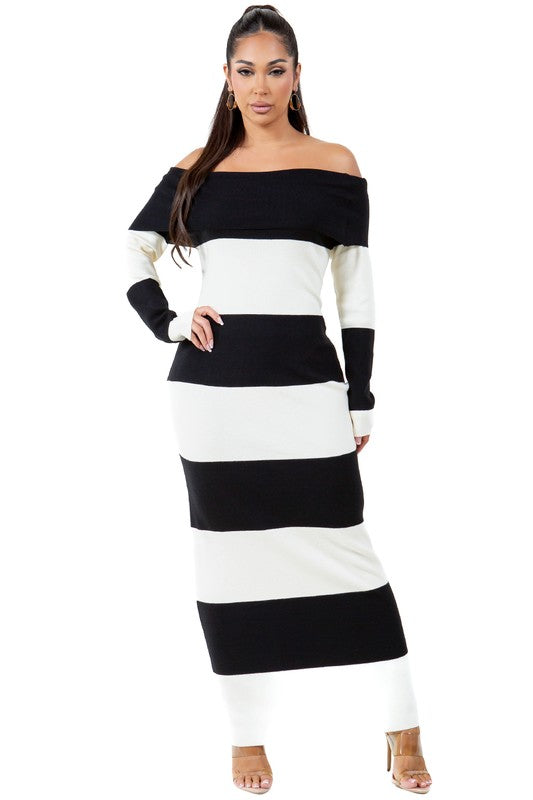 WOMEN FASHION LONG MAXI KNIT DRESS BY CLAUDE