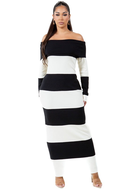 WOMEN FASHION LONG MAXI KNIT DRESS BY CLAUDE
