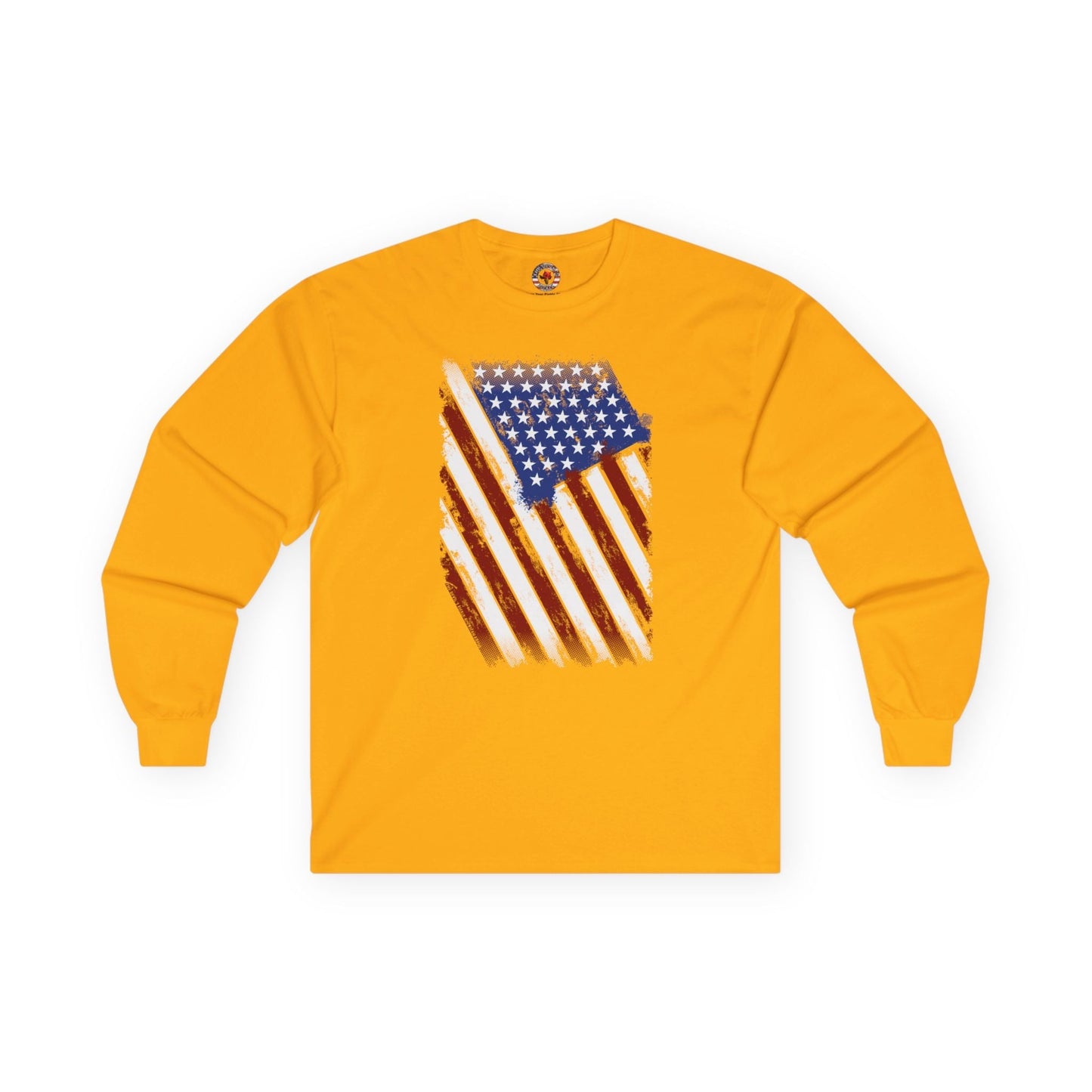 Distressed American Flag Long Sleeve Tee The Devil's Pickle