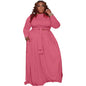 Plus Size Women's Sexy Two-Piece Skirt Set with Long Sleeves