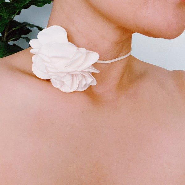 Chiffon Petals Rosette Tie necklace Shop Style & More | Fresh Looks, Everyday Deals & Free Shipping