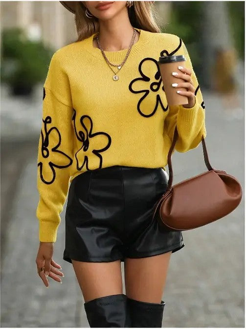 Floral Pattern Knit Sweater Shop Style & More | Fresh Looks, Everyday Deals & Free Shipping