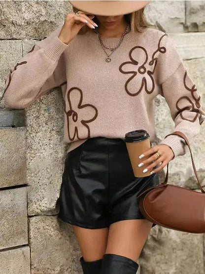 Floral Pattern Knit Sweater Shop Style & More | Fresh Looks, Everyday Deals & Free Shipping