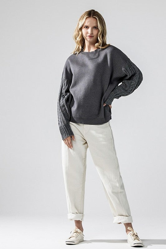 Cozy Solid Body Contrast Cable Knit Sweater Shop Style & More | Fresh Looks, Everyday Deals & Free Shipping