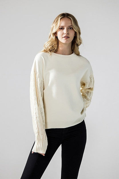 Cozy Solid Body Contrast Cable Knit Sweater Shop Style & More | Fresh Looks, Everyday Deals & Free Shipping