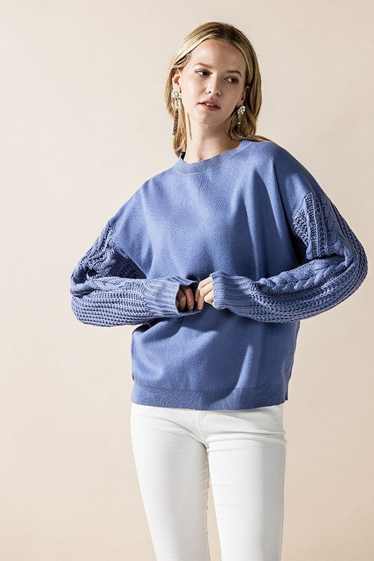 Cozy Solid Body Contrast Cable Knit Sweater Shop Style & More | Fresh Looks, Everyday Deals & Free Shipping