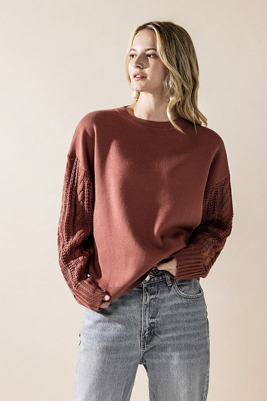 Cozy Solid Body Contrast Cable Knit Sweater Shop Style & More | Fresh Looks, Everyday Deals & Free Shipping
