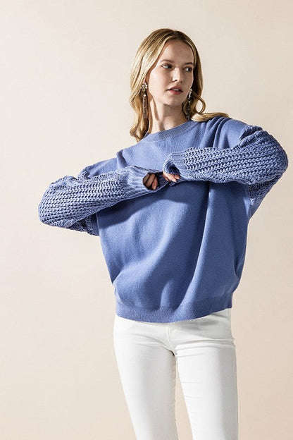 Cozy Solid Body Contrast Cable Knit Sweater Shop Style & More | Fresh Looks, Everyday Deals & Free Shipping