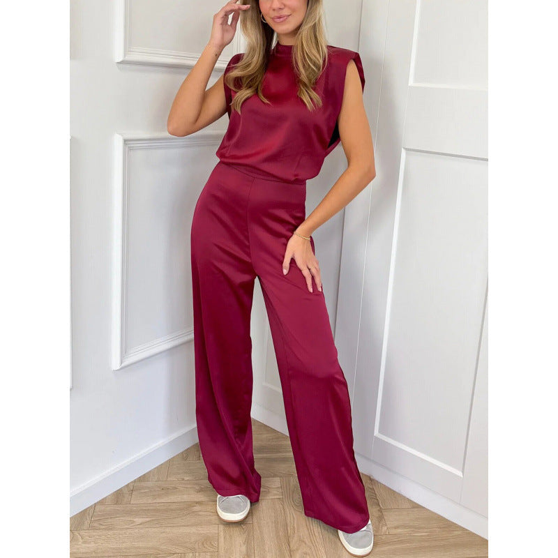 Backless Evening Dress Jumpsuit Solid Color Casual Straight Pants Grayceful LLC