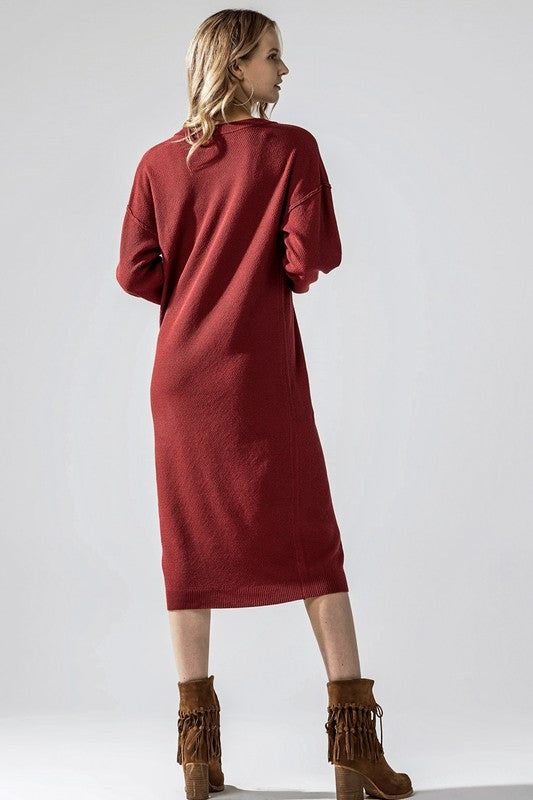 Comfy Button-front Soft Sweater Kint Midi Dress Shop Style & More | Fresh Looks, Everyday Deals & Free Shipping