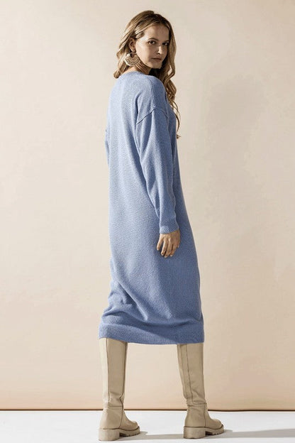 Comfy Button-front Soft Sweater Kint Midi Dress Shop Style & More | Fresh Looks, Everyday Deals & Free Shipping
