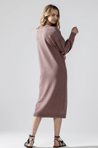 Comfy Button-front Soft Sweater Kint Midi Dress Shop Style & More | Fresh Looks, Everyday Deals & Free Shipping
