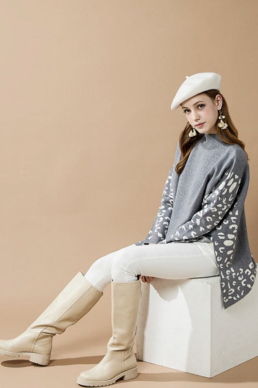 Oversized Mock Neck Leopard Print Sweater Tunic Shop Style & More | Fresh Looks, Everyday Deals & Free Shipping