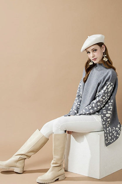 Oversized Mock Neck Leopard Print Sweater Tunic Shop Style & More | Fresh Looks, Everyday Deals & Free Shipping