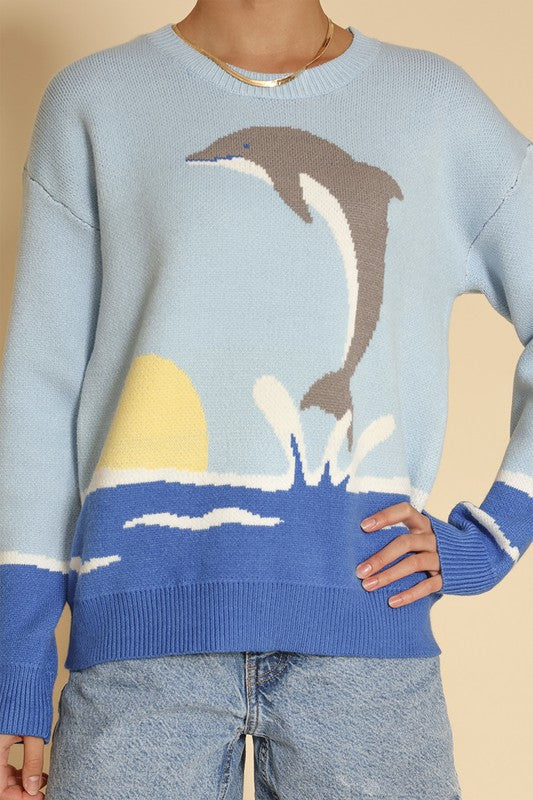Dolphin knit sweater Shop Style & More | Fresh Looks, Everyday Deals & Free Shipping